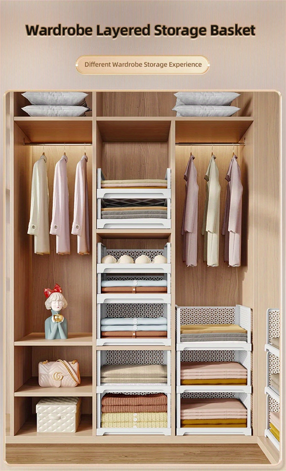 plastic pull closet storage shelves waterproof Temu