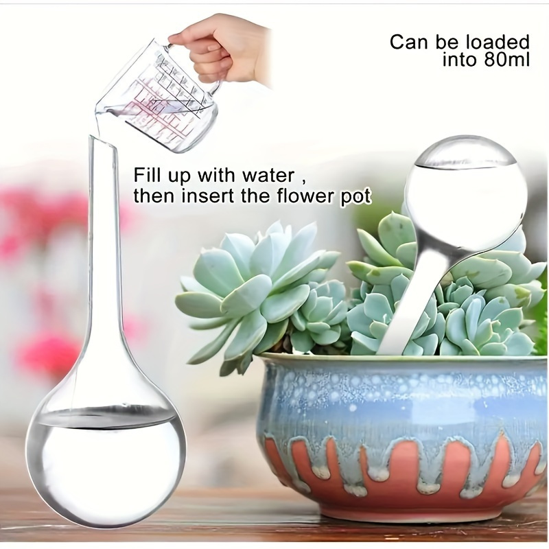 

5 Packs, Globular Self-watering Spikes For Indoor Outdoor Plants, 80ml Clear Automatic Watering Tool With Pointed Dropper Head, Plant Watering System For Potted Flowers Durable Material