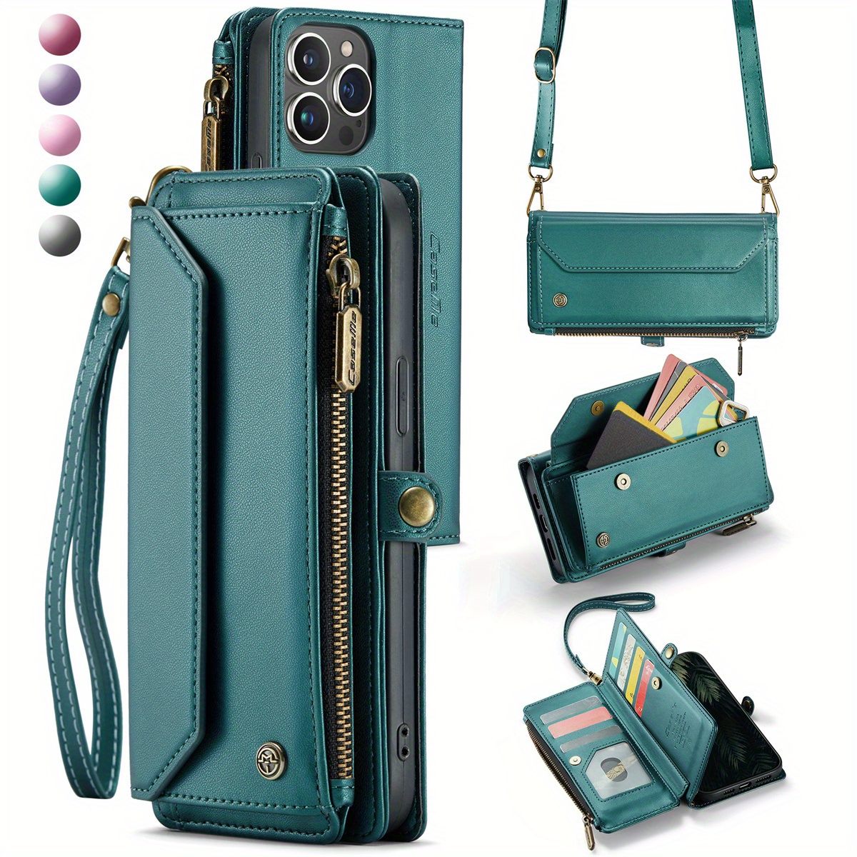 Wallet Phone Case Support Wireless Charging with Blocking Card Holder, Flip Folio Book Faux Leather Protective Phone Cover for iPhone 16e/16/11/12/13/14/15 Pro Max/15 Plus/13 Mini/7/8 Plus/SE 2022/SE 2020 - Image 16