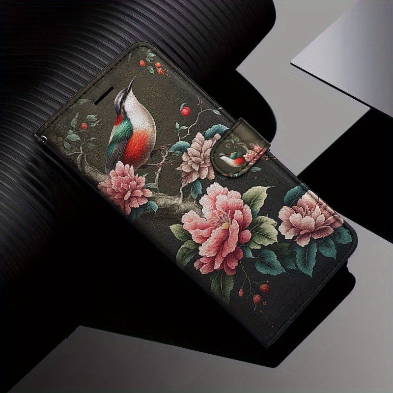 

Étui portefeuille à rabat magnétique en similicuir floral avec protection antichoc, support pour cartes pour la série iPhone (5/6/6S/7/8/X/XS/XR/SE2 2020/SE3 2022/11/12/13/14 mini Plus Pro MAX)