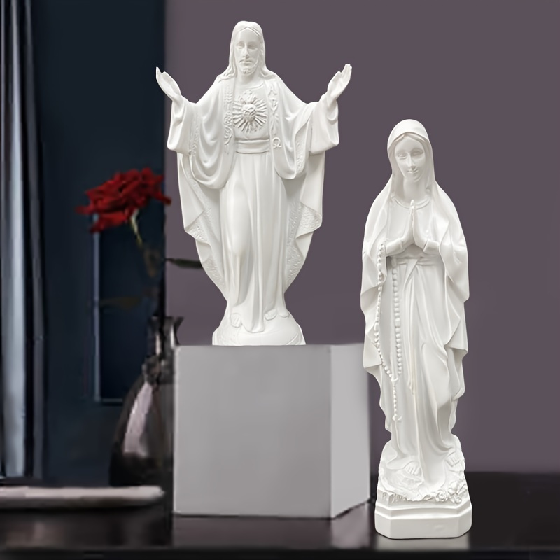 1pc Mary Blessed Mother Statue, Resin Figure Virgin Ornament, Religious ...