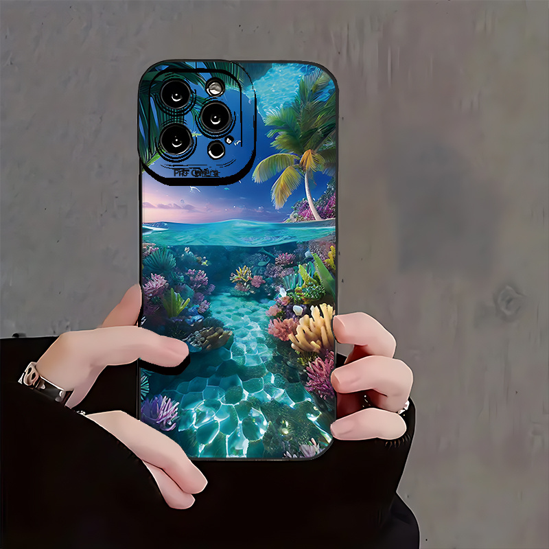 

Ba0061 Sky Underwater - Black Angel Eye Frosted Tpu Painting - None