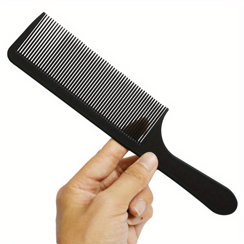 

1pc Carbon Fiber Hair Comb - Professional Flat Top Hair Styling Tool For Salon Barber, Heat Resistant & For Normal Hair Types - Cutting & Styling Accessory