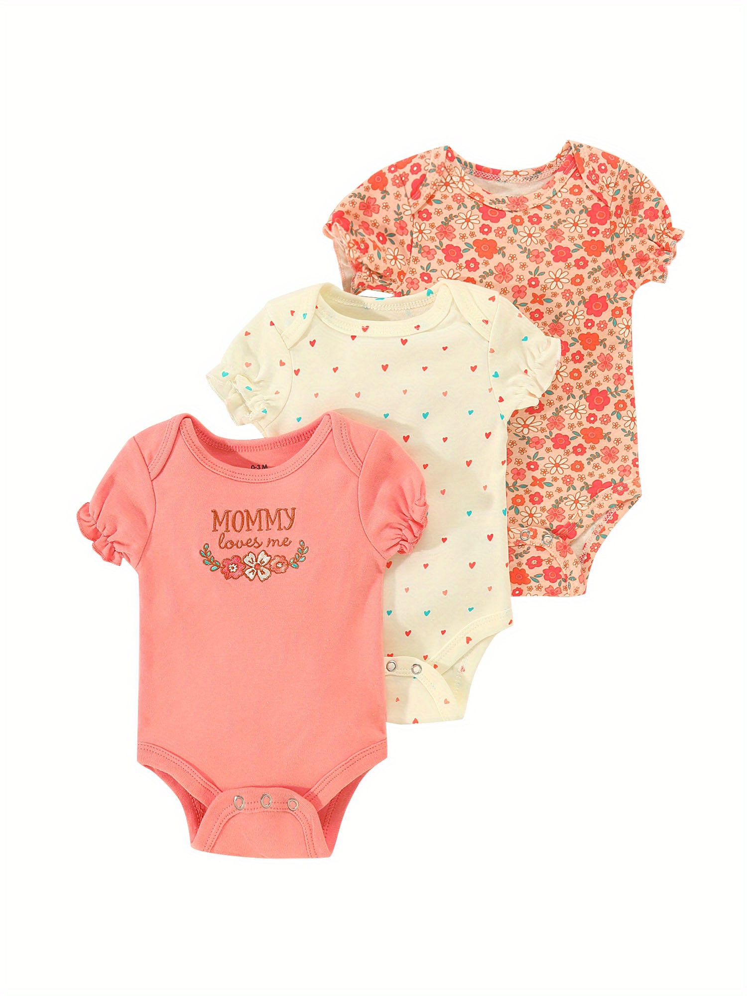newborn baby's comfy cotton bodysuit flower Temu Ireland