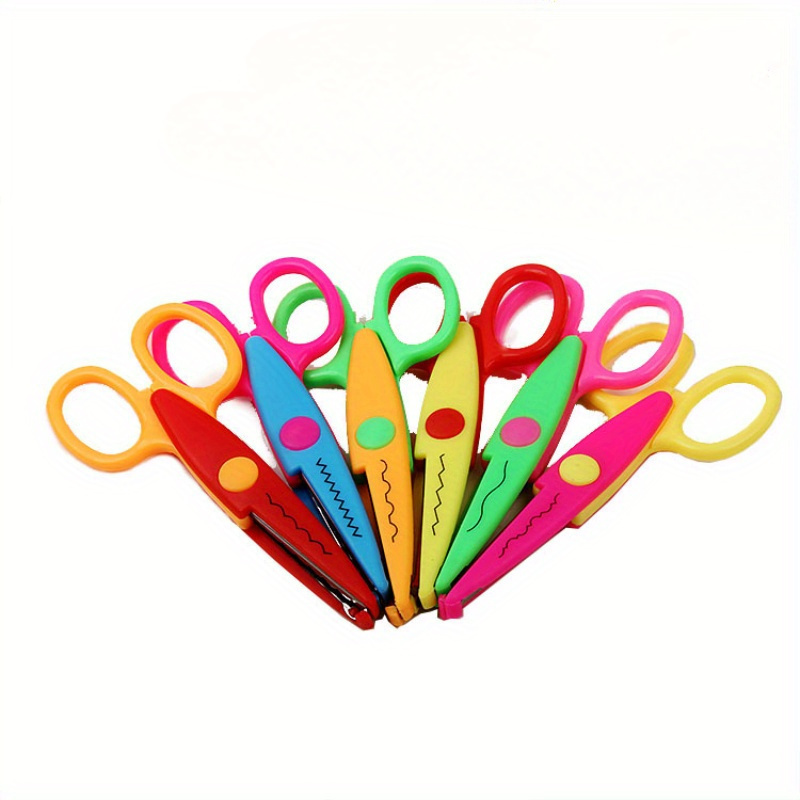 

6pcs Craft Scissors Set With Decorative Edges - Safe And Colorful Metal Scissors For Scrapbooking, Paper Crafts, And Handmade Lace - Smooth Cutting Experience For Crafting Enthusiasts