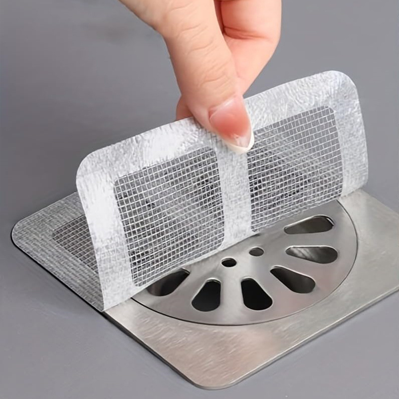 20-Pack Disposable Shower Drain Hair Catcher – Mesh Stickers For Bathroom, Bathtub, Kitchen Sink – 4x4 Inch – Upgraded Adhesive