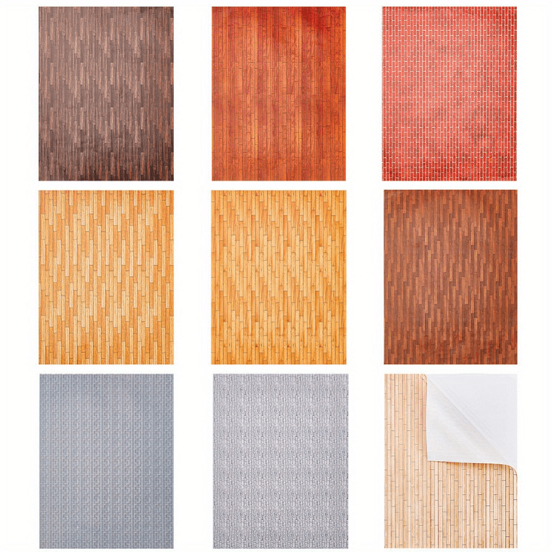 

1set 9 Sheets 9 Colors Paper Self Adhesive Wallpaper Waterproof Wall Stickers For Model Sand Table Building Decoration Rectangle With Tile Pattern Mixed Color 285x210x0.2mm