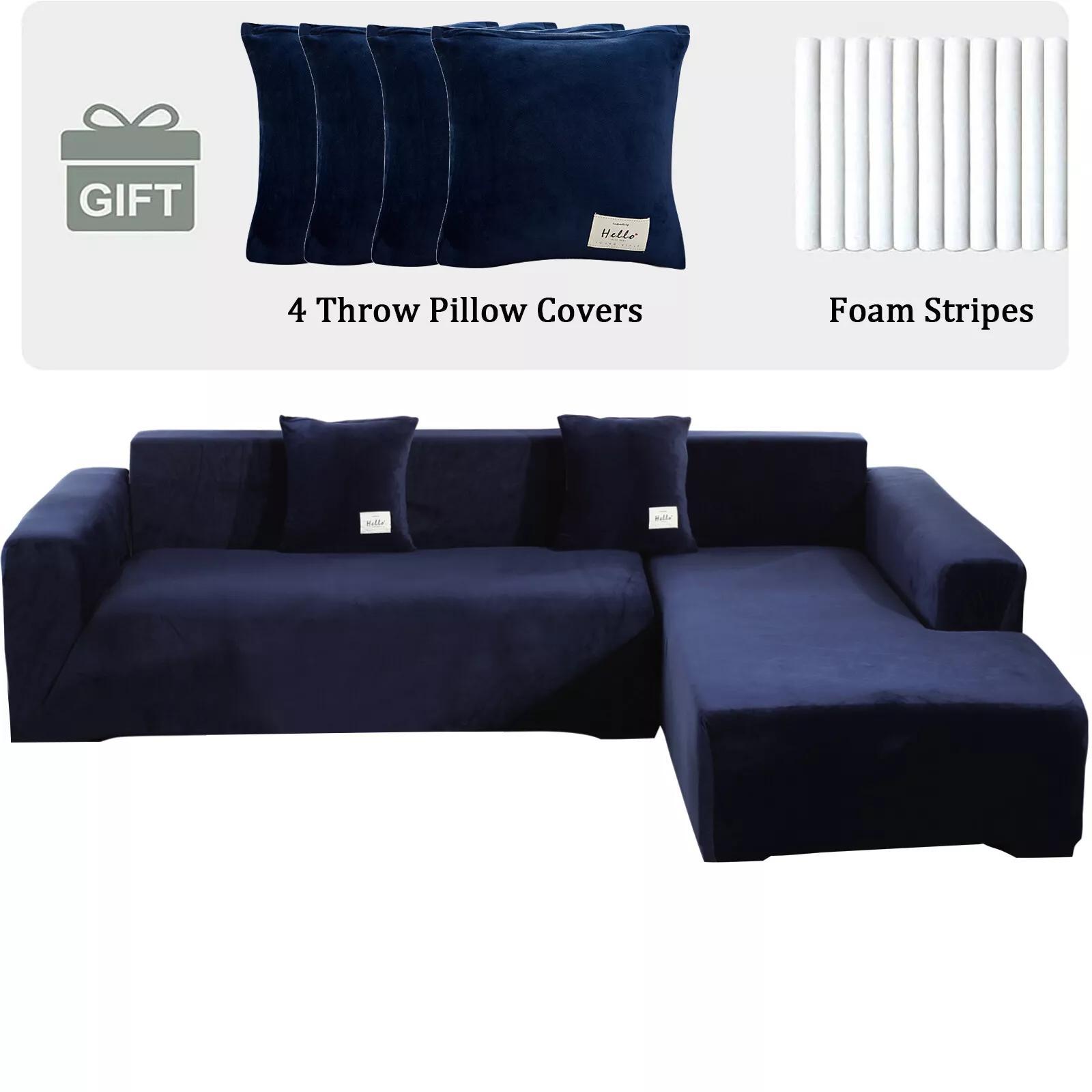 TEMU Topchances 2pcs L Shape Sectional Sofa Covers For 3+4 Seater, Durable Easy Clean Couch Slipcover Protector, Stylish Decor For Living Room