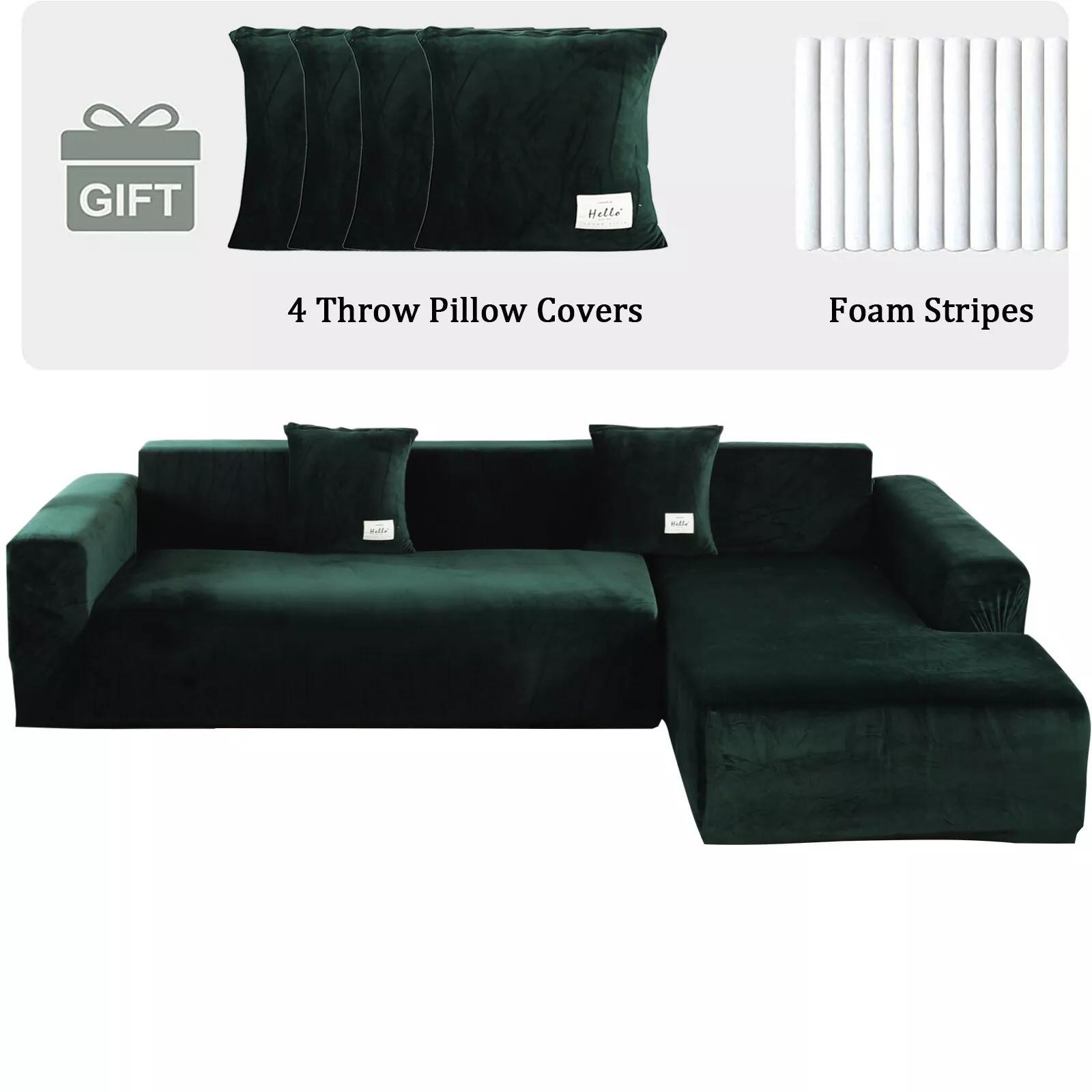 TEMU Topchances 2pcs L Shape Sectional Sofa Covers For 3 4 Seater, Durable Easy Clean Couch Slipcover Protector, Stylish Decor For Living Room