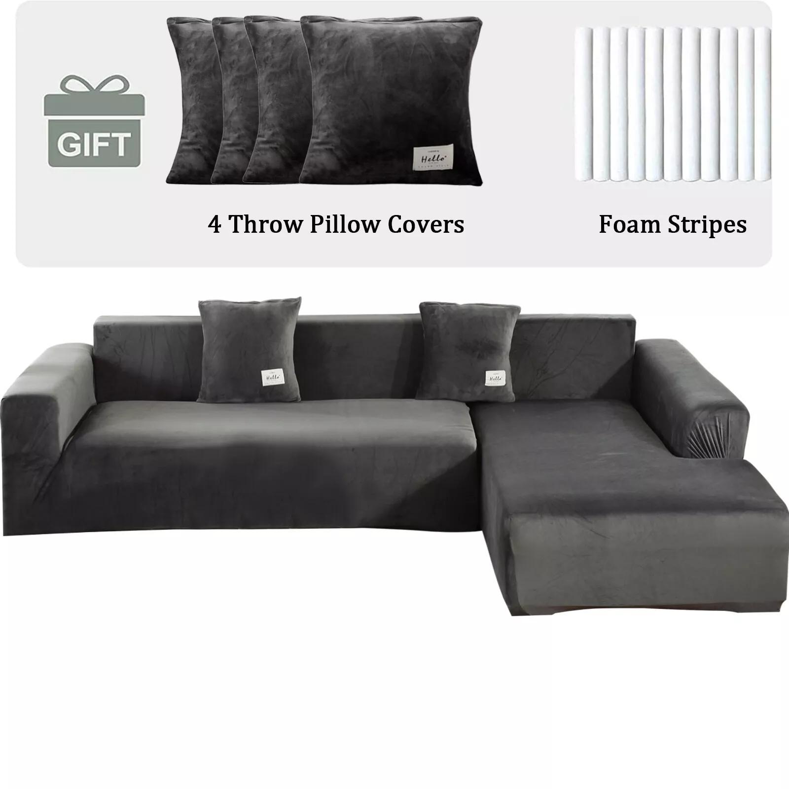 TEMU L Shape Sofa Covers 2pcs 3+4 Seater Sectional Couch Slipcovers Protector - For A Sleek And Chic Living Room