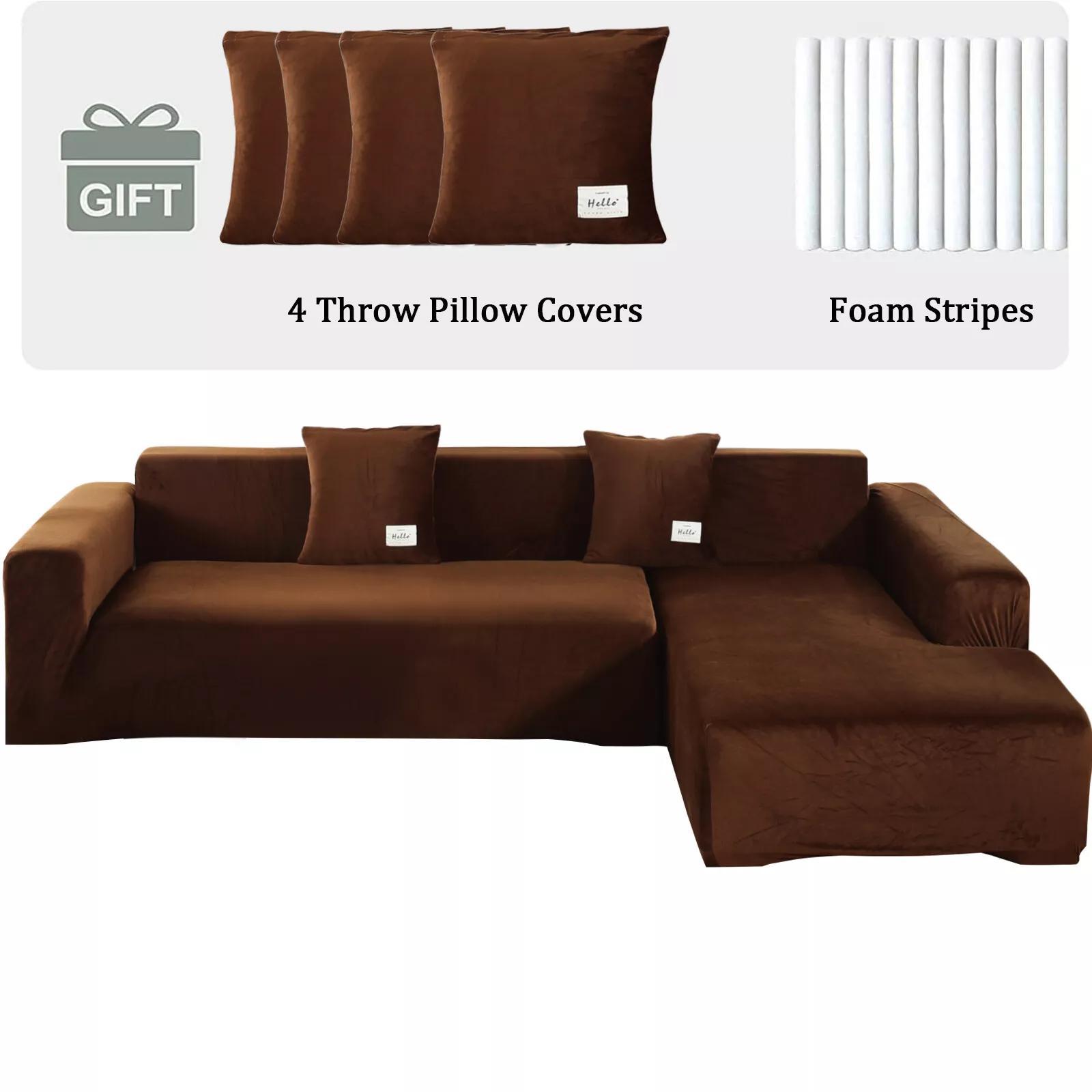 TEMU Topchances 2pcs Housses de canapé modulaires de L pour 3+4 places, Housse de protection durable et facile à nettoyer, Décoration pour salon