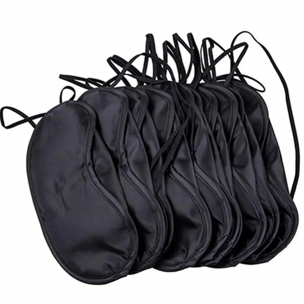

10pcs Soft Silk Sleep Masks, Preservative-free Material, Mature Skin Type Friendly, Softening Eye Shades With Elastic Strap For Night Sleeping, Travel - No Additional Components Included