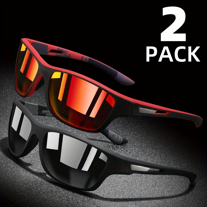 

2-pack Polarized Sports Glasses With Protection, Wrap-around Unisex Design, Ideal For Fishing, Cycling, & Outdoor Activities, Comfortable Fit For Travel & Everyday Wear
