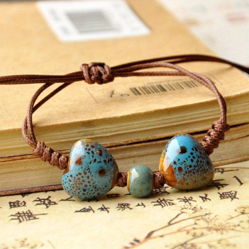 

Adjustable Handmade Ceramic Bracelet, Classic Style, Unique Pattern & Color Variance, Woven Women's Accessory, Choose Your Color