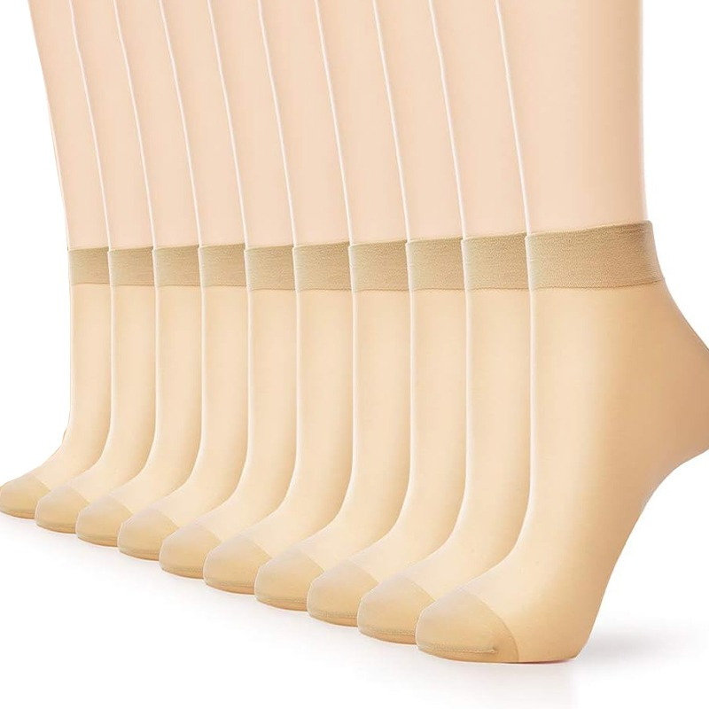 

10 Pairs Simple Sheer Lace Socks, Comfy & Breathable Mid Tube Socks, Women's Stockings & Hosiery