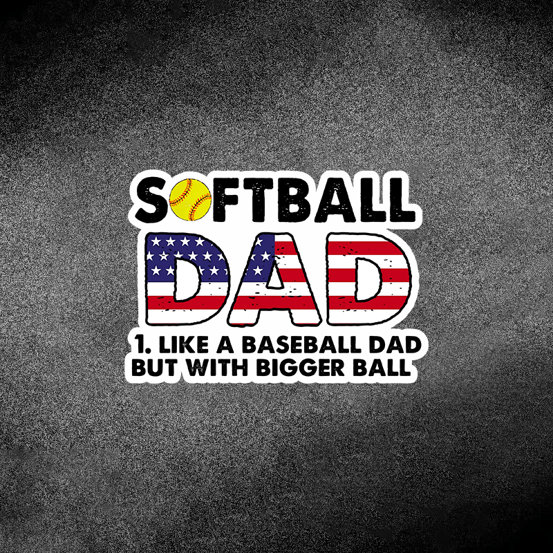 

Softball Dad" Funny Vinyl Decal - Waterproof, Matte Finish Sticker For Cars, Laptops & Walls | Durable Auto Body Accessory