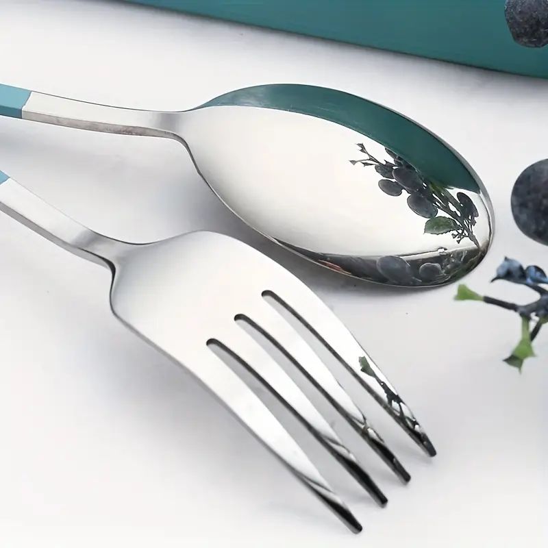 4pcs/ set travel utensils, stainless steel cutlery set portable reusable camping silverware, chopsticks with case, flatware set, cutlery Product details 8