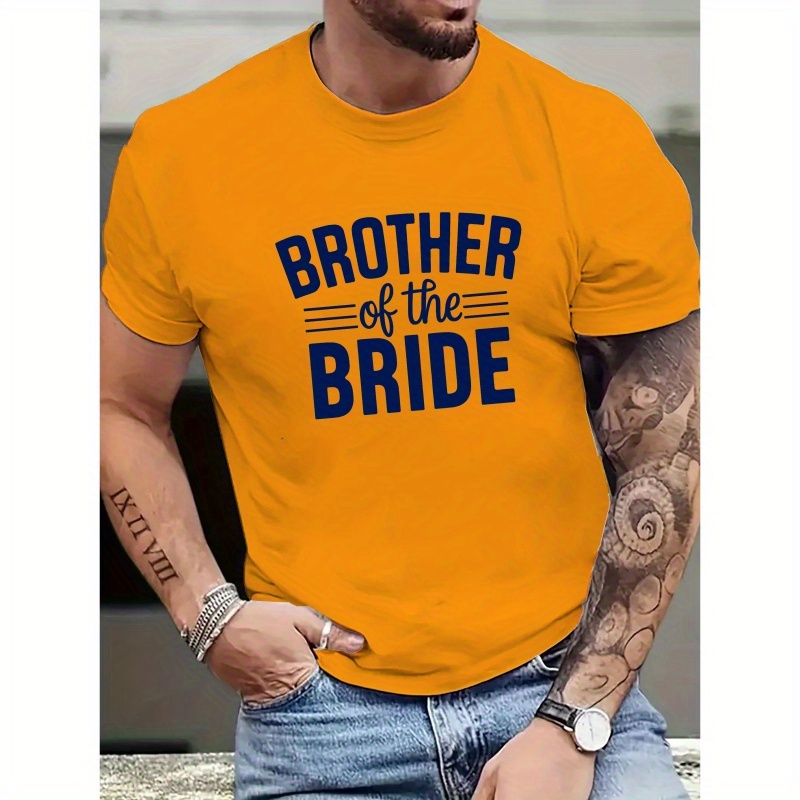 

Brother Bride Letter Short-sleeve T-shirt Trendy Brand Printed Bottoming Shirt For Men And Teenagers Spring And Summer Round Neck Casual Top