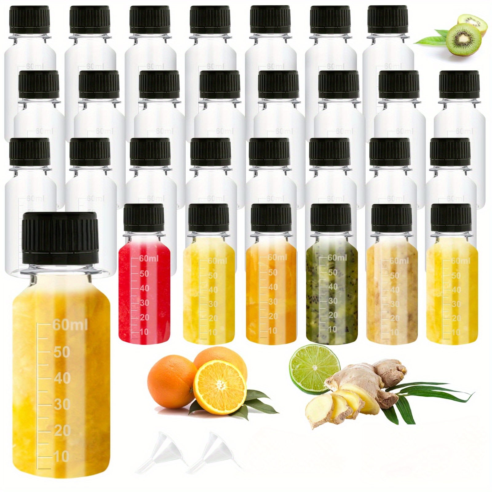 

5pcs/10pcs Bottles 2oz Plastic Bottles Reusable Plastic Bottles Refillable Water Bottles For Tea Supplies Supplies