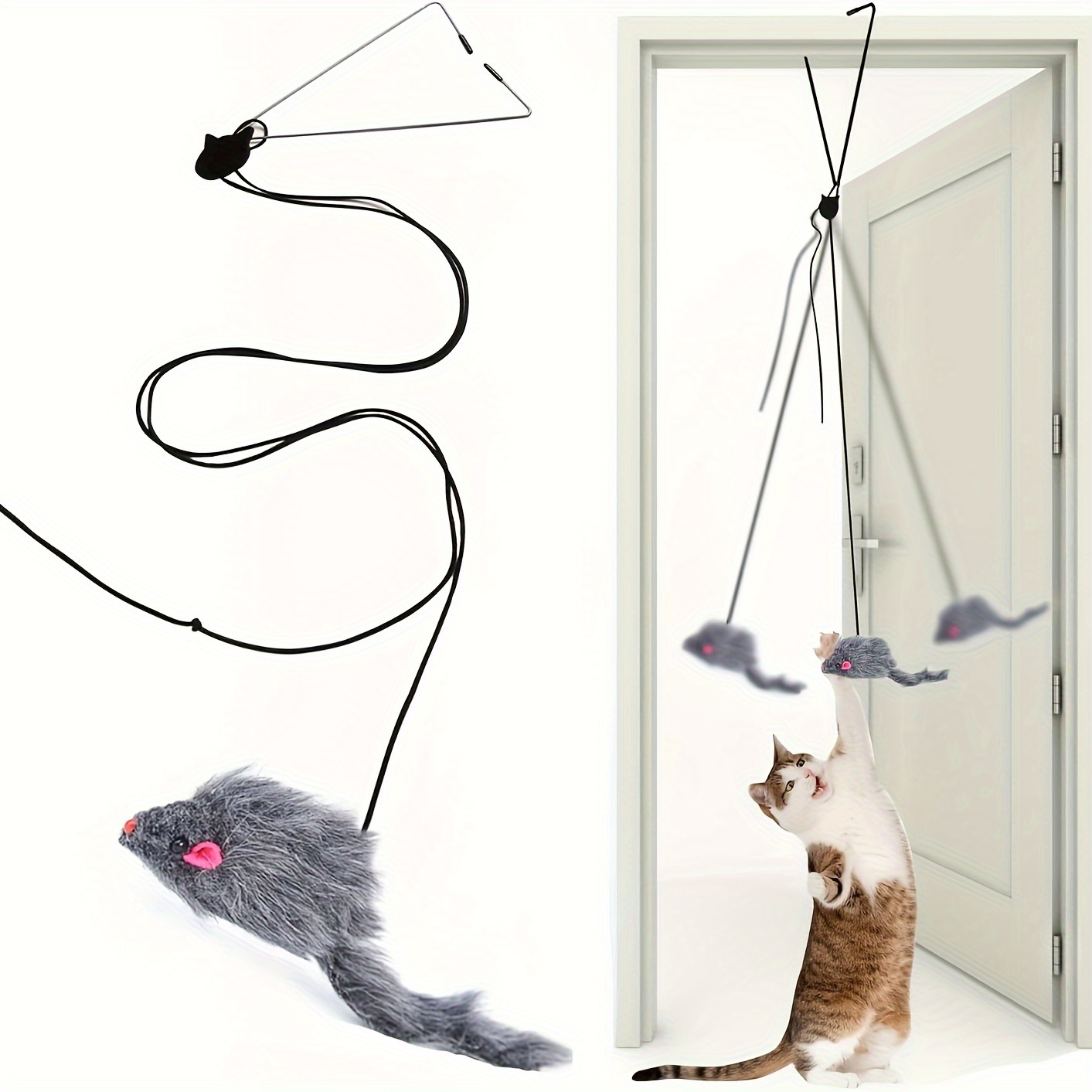 

1pc/2pcs Hanging Cat Toy Interactive Bouncing Cat Toy, Extended, Hanging Cat Toy And Playing Shaping Toy, Suitable For Cat Playing And