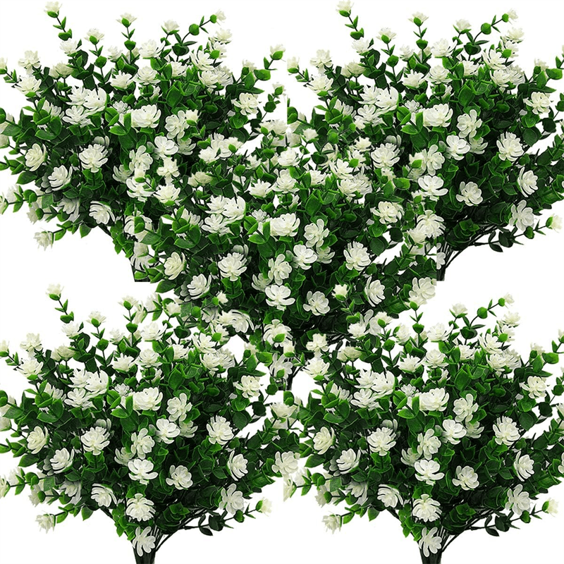 10 Bundles Artificial Fake Flowers, Faux Outdoor Plants, Uv Resistant Shrubs Outside Indoor Decor, St Patrick's Day Easter Decor, Aesthetic Room Décor, Décor