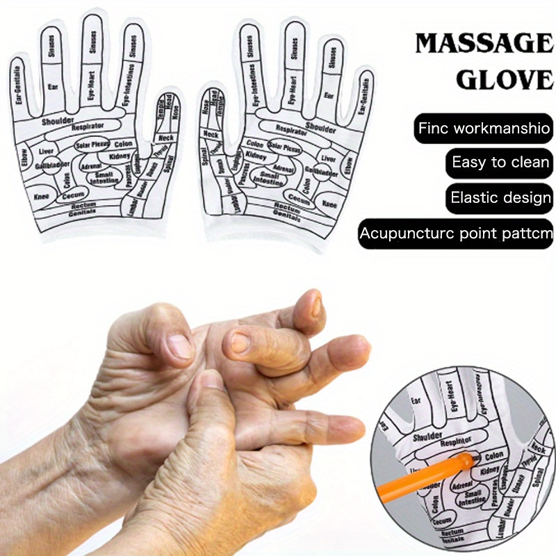 1 Pair Unscented Shiatsu Reflexology Gloves With Acupressure Point ...