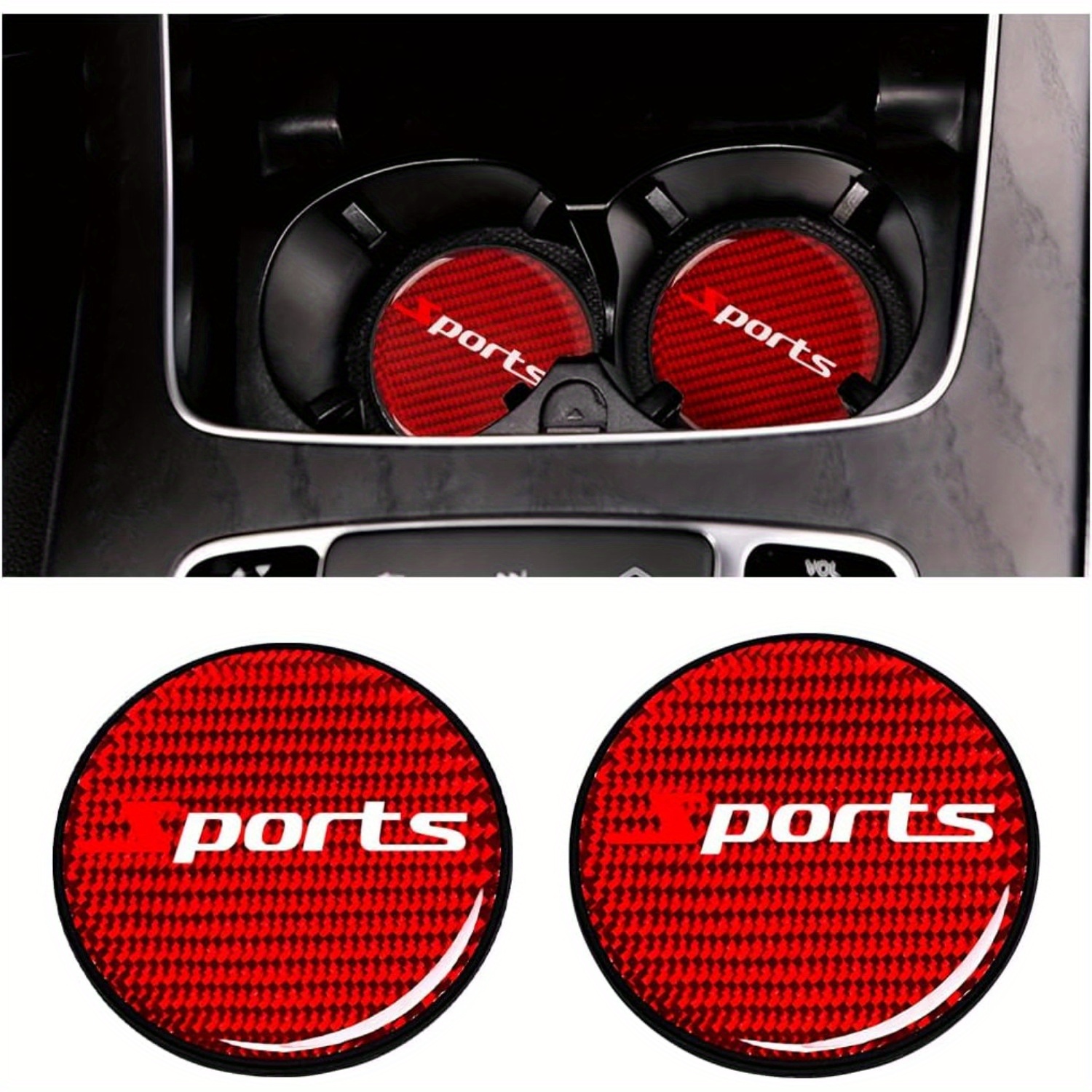 TEMU 2 Pcs Car Cup Coasters, Universal Embedded , Durable Interior Accessories , Resistance - 2.75 Inch Insert