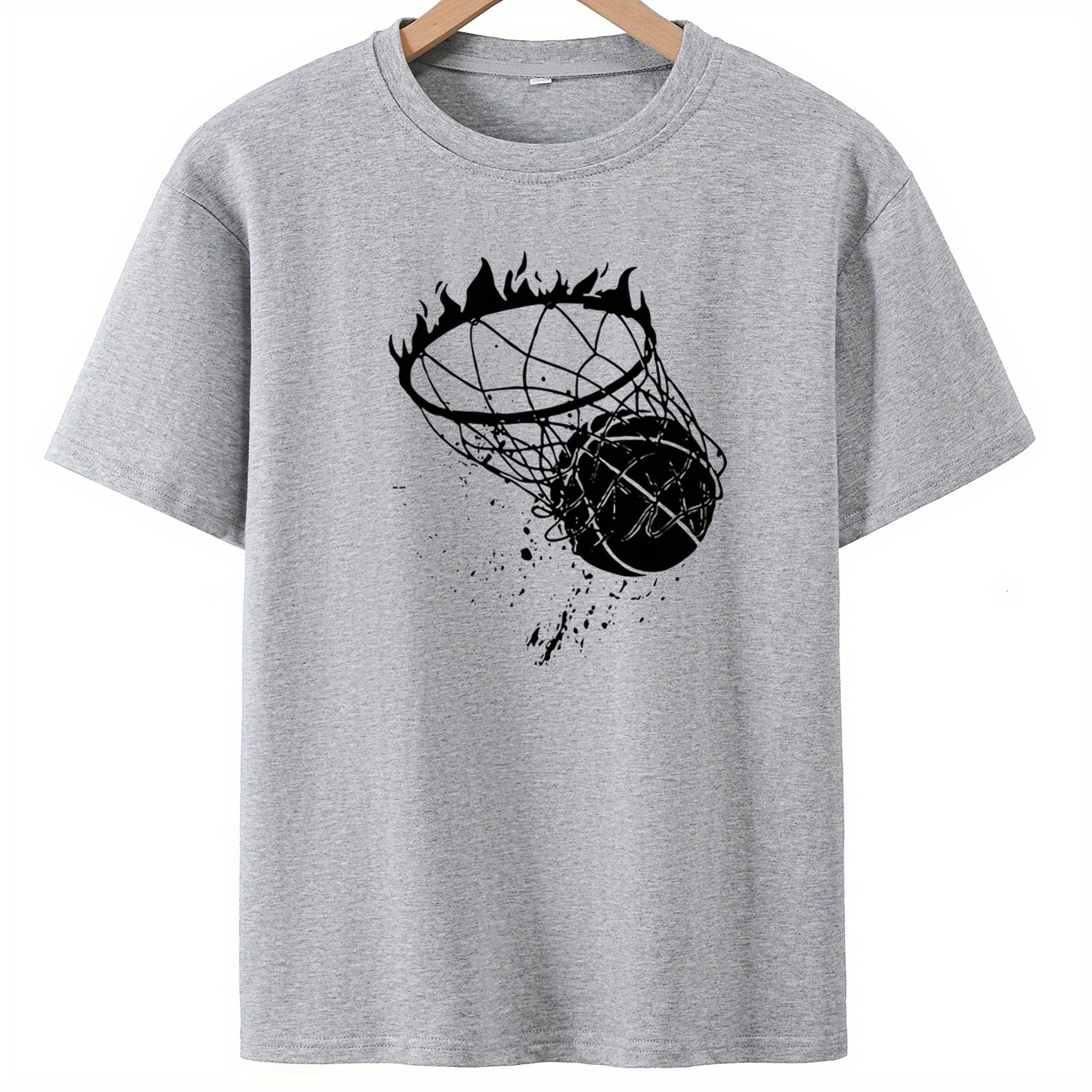 

Basketball Print T-shirt For Boys, Short Sleeve Casual Top, Summer Outdoor Daily Wear