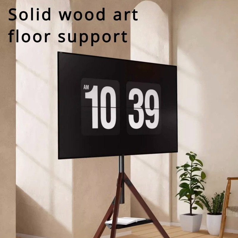   premium solid wood tv stand floor mount for 32 75 monitors stainless steel construction 0
