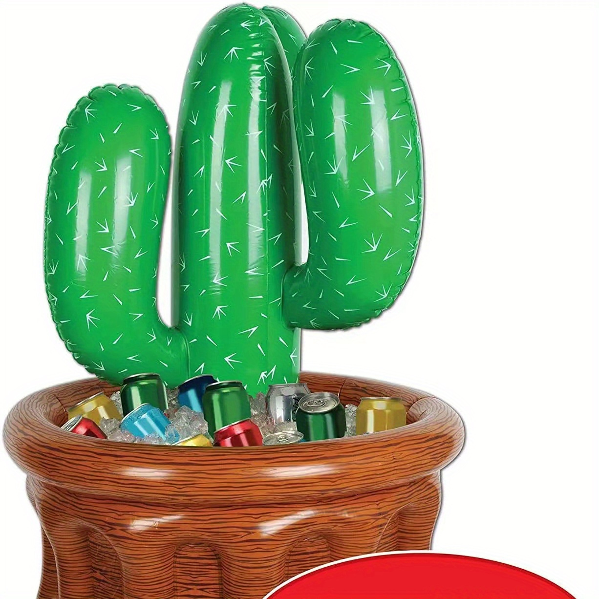 1pc inflatable cactus cooling ice bucket water floating Temu