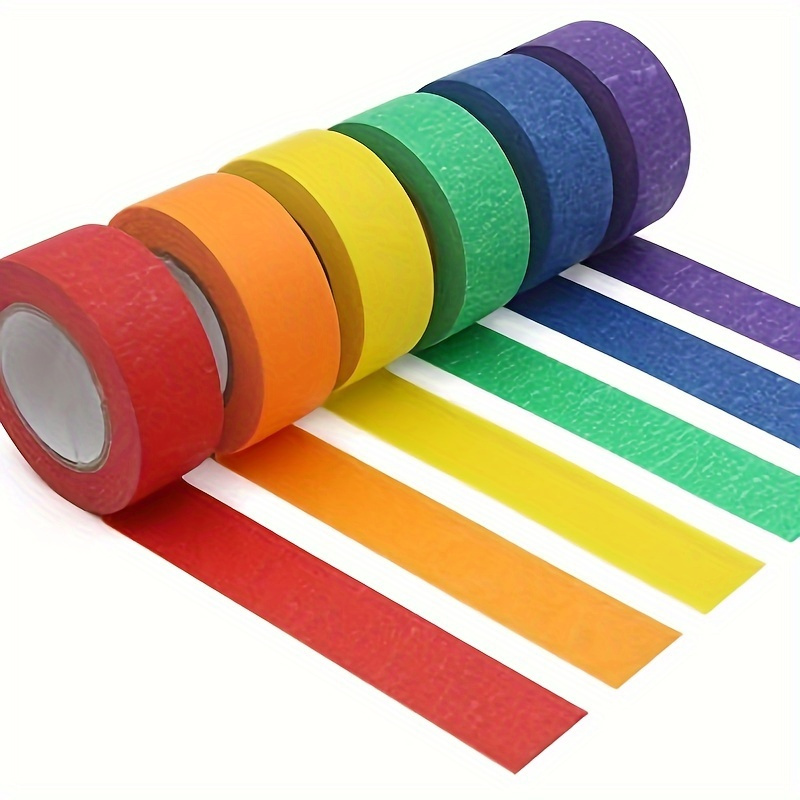 

6pcs Colored Masking Tape, Colored Painter's Tape For Arts & Crafts, Labeling And Coding - Art Supplies - 6 Different Colors Rolls - Masking Tape, Party Tape, Colors