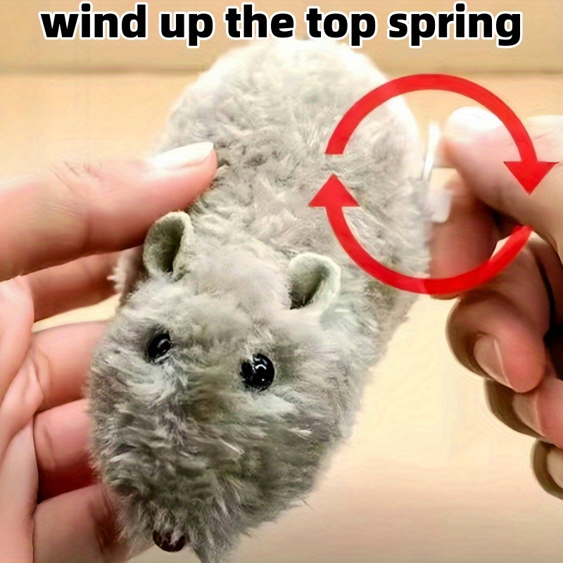 

Wind-up Plush Mouse Toy For Cats And Dogs, Simulated Moving Pet Toy, Plastic Material, No Batteries Required