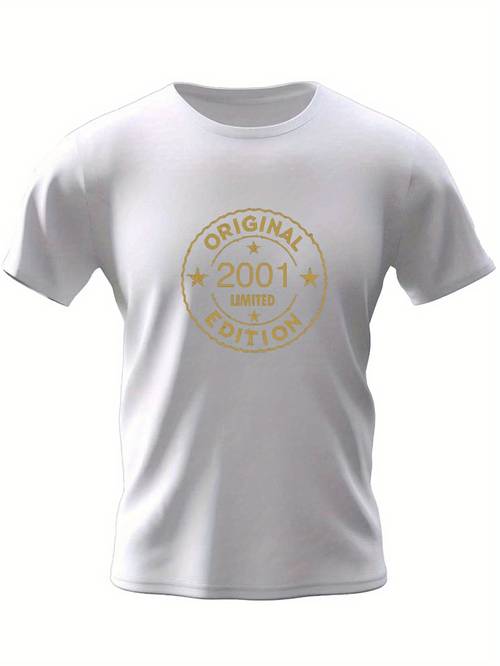 2001 Limited Edition Print Tee Shirt, Tees For Men, Casual Short Sleeve T-shirt For Summer