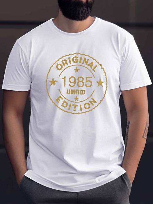 1985 Limited Edition Print Tee Shirt, Tees For Men, Casual Short Sleeve T-shirt For Summer