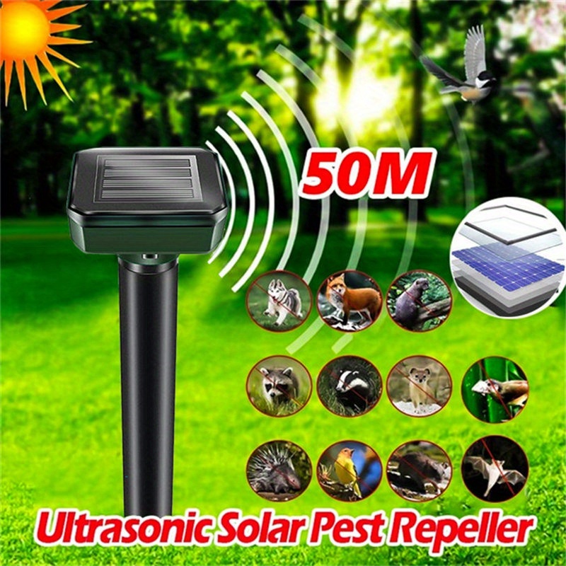

Solar-powered Ultrasonic Pest Repeller - Waterproof Motion Sensor For Garden, Farm & Outdoor Use - Keeps Away Animals, Insects, Moles, Birds & (1/2 Pack)