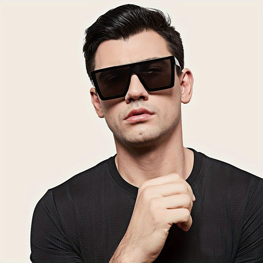 

1pc Summer Men's Flat Top Beach Travel Outdoor Fashion Glasses, Ideal Choice For Gifts