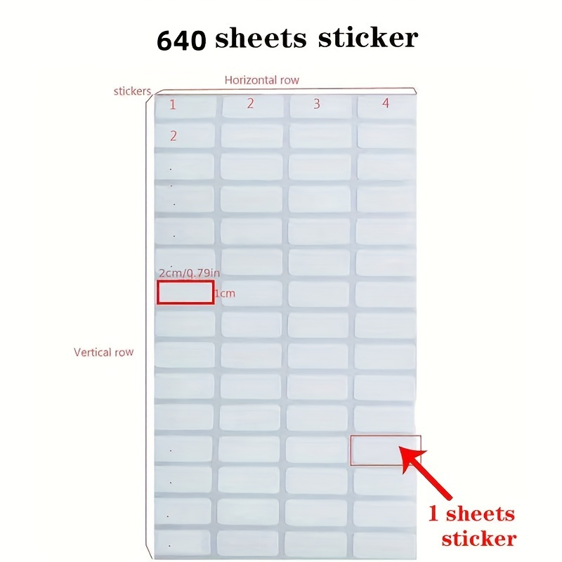 640 Sheets 0.39x0.79inch Stickers For Diamond Classification Storage Label Stickers Diamond Painting Accessory Embroidery Tool