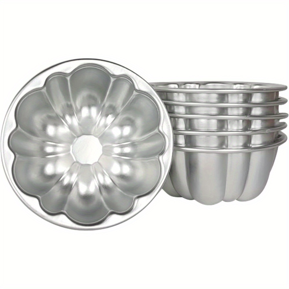 

6-pack Flower Shaped Tart Pans, Carbon Steel Nonstick Pudding Mold, Egg Tart Cups For Baking, Muffin And Cupcake Tin - Ideal For Christmas And Holiday Desserts