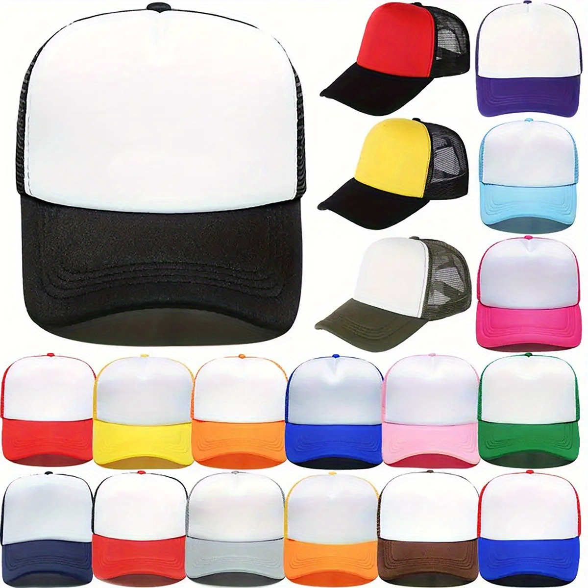 

Adjustable Mesh Trucker Hat, Unisex Breathable Baseball Cap, Affordable & Women, Ideal For Casual Wear, Sublimation Blank For Heat Transfer Designs