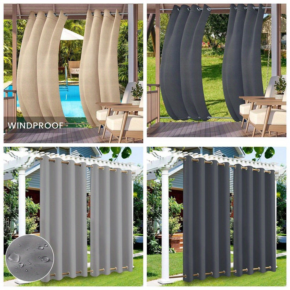 

Say Goodbye To Harsh Sunlight! Outdoor Heat-resistant, Blackout, Waterproof Curtains For Your Patio Garden