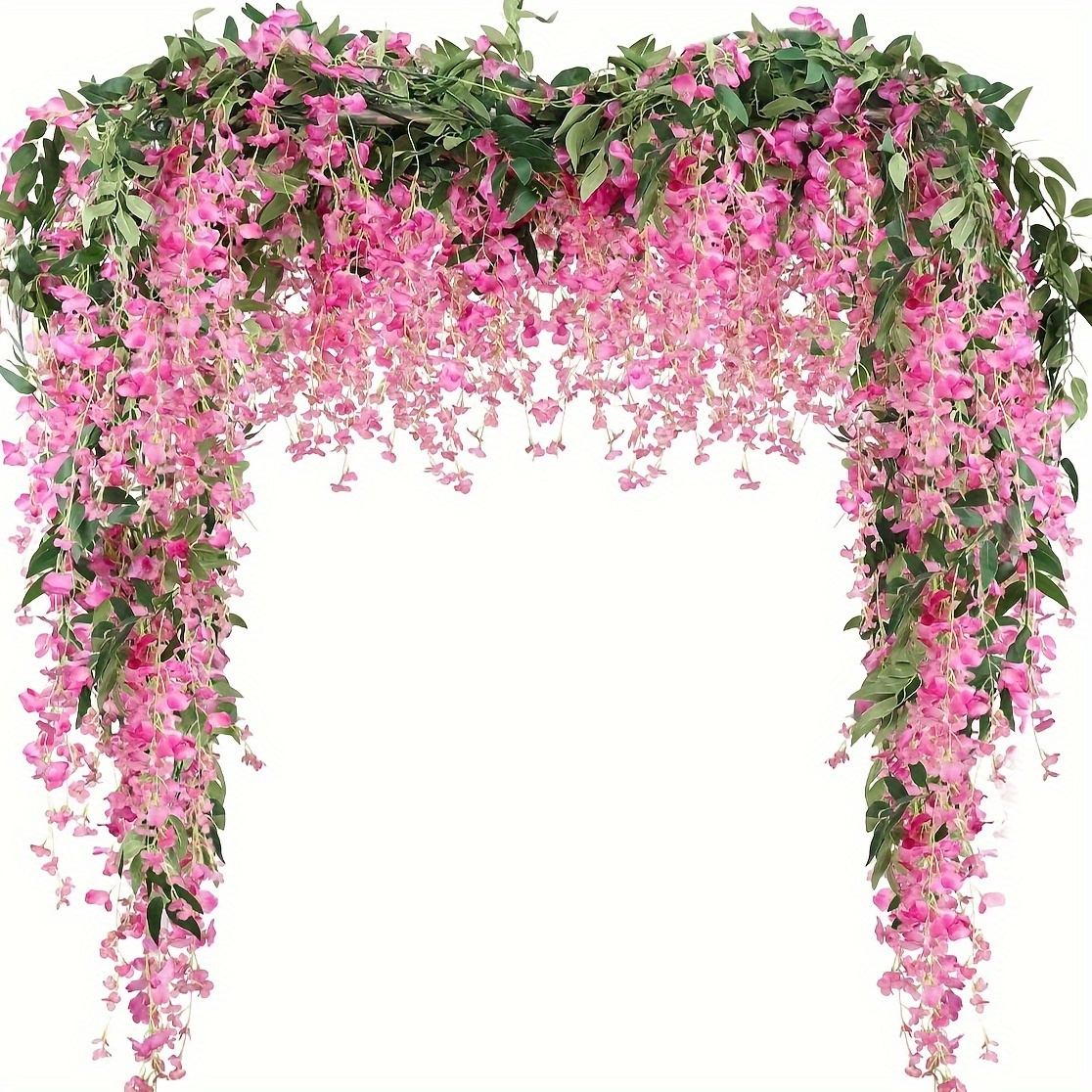 3個 30枝 造花 藤の花輪 人工藤のつる 吊り下げ式花 緑の花輪 家