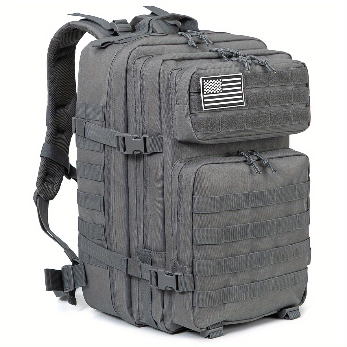 

45l Spacious Molle Backpack - Polyester, Fabric, Zipper Closure, , Hand Wash Only, Backpack - Hiking, Trekking, Bag Go Bag