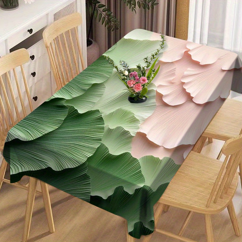 

Ginkgo Leaf Print Tablecloth - Waterproof, Oil-resistant & Stain-proof Polyester Table Cover For Dining, Parties & Home Decor