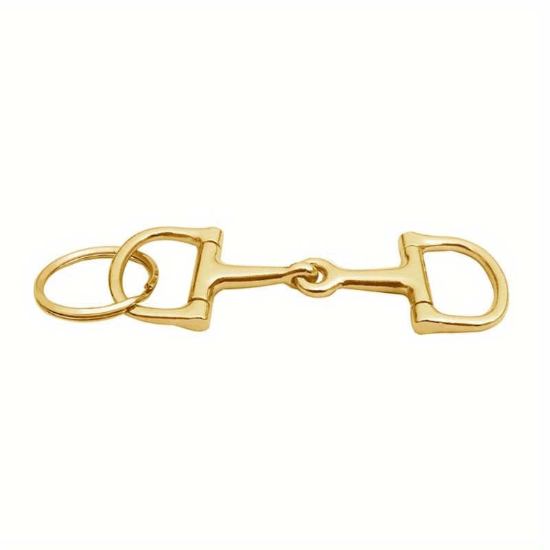 Image of Horse Bit Key Chain Zine Alloy D‑shaped Keychain Durable Silvery Horse Bits Key Ring Gift For Men Women Dropship