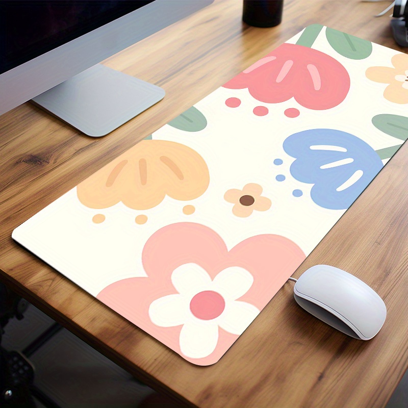 

Lovely Flower Art Painting Aesthetic Large Mouse Pad - Non-slip Rubber Office Desk Mat, Computer Keyboard Pad, Room Decor Accessories, Birthday Gifts For Men, Boys, Teens, Friends