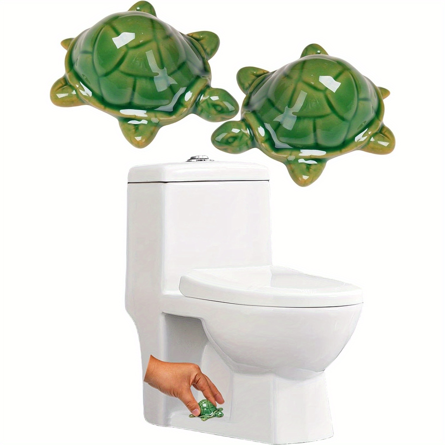 

2pcs Ceramic Sea Turtle Toilet Bolt Caps - , Fun Bathroom Decor & Replacement Parts