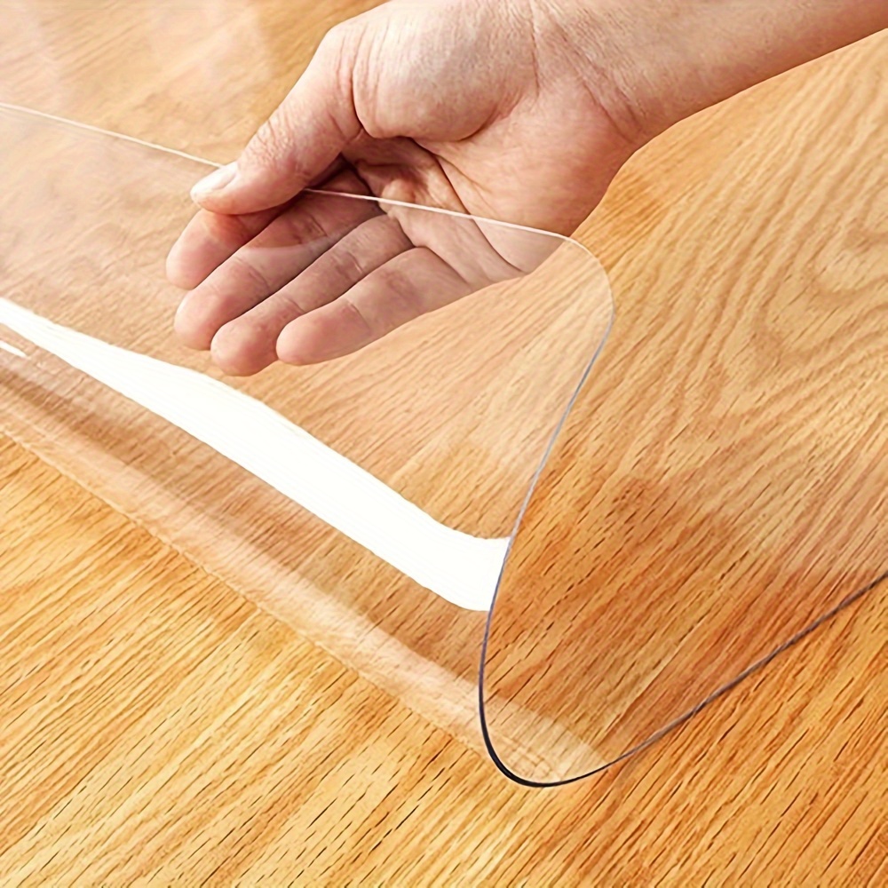 

1pc Clear Plastic Table Mat Cover, Transparent, Waterproof, Oil-resistant Table Protector, Heat Insulated And Washable Desk Pad