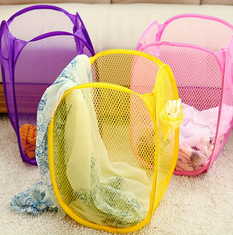 1pc   up laundry hamper folding mesh laundry basket for dirty clothes storage kids toys   storage bucket contemporary style nylon material handles included details 1