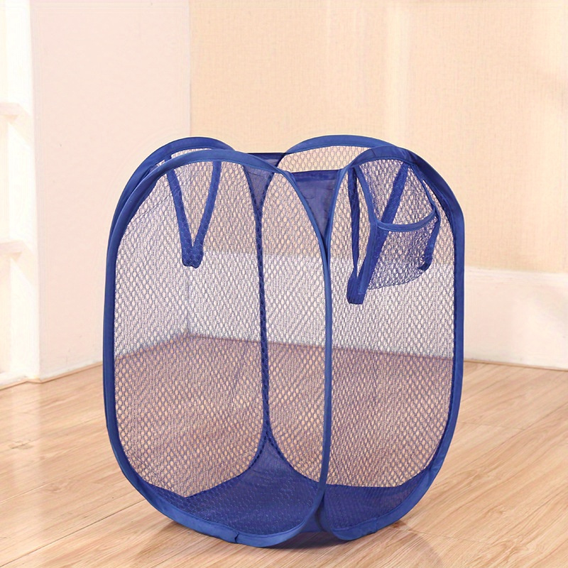 1pc   up laundry hamper folding mesh laundry basket for dirty clothes storage kids toys   storage bucket contemporary style nylon material handles included details 5