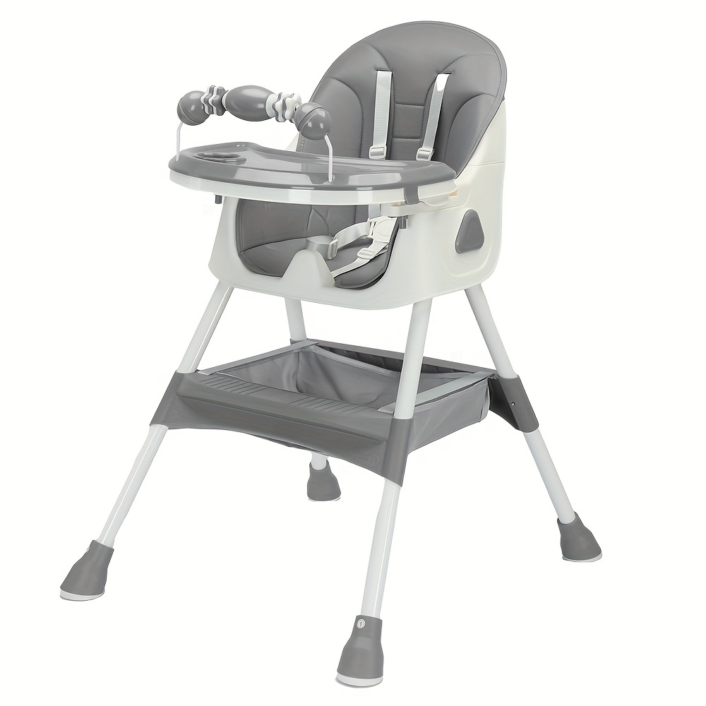 E-shop Multifunktionaler Essstuhl für Kleinkinder, höhenverstellbarer Hochstuhl, Babystuhl, Kombi-Hochstuhl mit Sicherheitsgurt, Spielzeug und